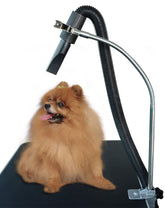 SHELANDY dog grooming table hose holder secures the dryer hose for hands-free grooming.