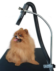 SHELANDY dog grooming table hose holder secures the dryer hose for hands-free grooming.