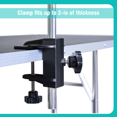 SHELANDY hands-free drying stand helps brushing and styling during grooming sessions.
