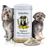 ShelterBaby dry shampoo for dogs bottle pour enables quick, mess-free refresh between baths.
