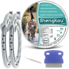 ShengKou flea collar cat adjustable fit for easy sizing.