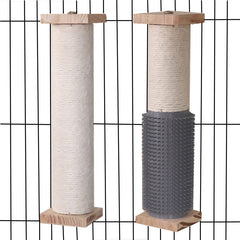 SHENGOCASE cage-mounted scratching post anchors securely to crates for extended scratching sessions.