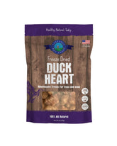 Shepherd Boy Farms duck heart treats in packaging, ideal for training rewards.