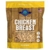 Shepherd Boy Farms freeze dried chicken breast packaging shows USA-made high protein treat