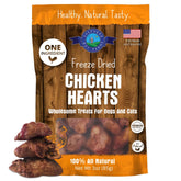 Shepherd Boy Farms freeze-dried chicken hearts bag front — natural single-ingredient treats for pets