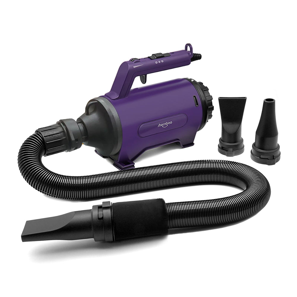 Shernbao dog dryer ergonomic casing reduces heat and eases handling during grooming.