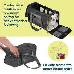 Sherpa Original Deluxe carrier shown with airline approval