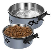 ShineMe kennel water bowl attaches securely for crates, reducing spills during travel.