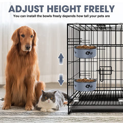 ShineMe stainless steel dog bowls resist rust for durable crate use.