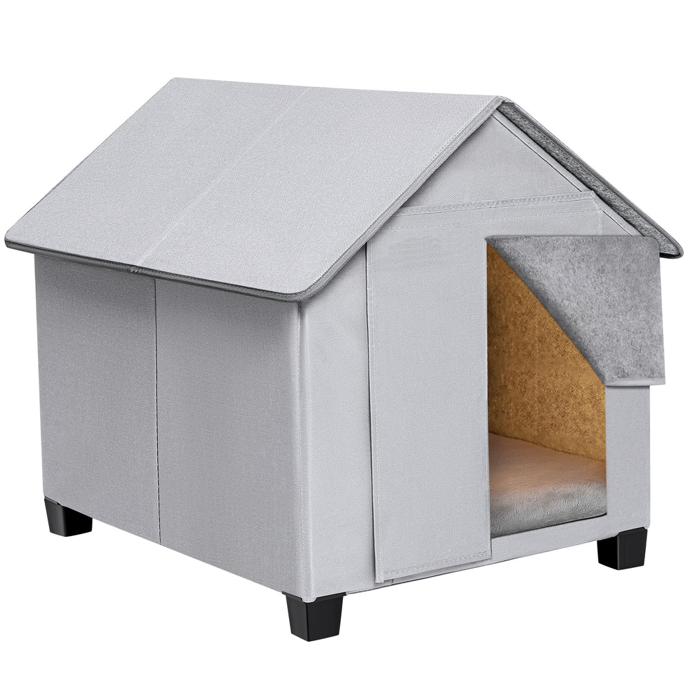 SHINEBBYS outdoor dog house with sloped roof for rain runoff