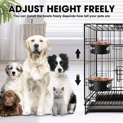 ShineMe adjustable-height crate bowls support comfortable feeding.