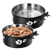 ShineMe hanging crate bowls with bracket kit secure feeding inside crates.