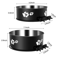 ShineMe stainless steel detachable bowls for food and water, easy cleaning.