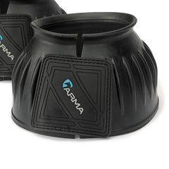 Shires Arma Overreach Bell Boots front view highlighting robust protection against strikes