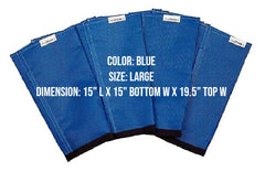 ShooFly horse leggins blue large side view highlights sturdy Velcro fasteners for a secure fit.
