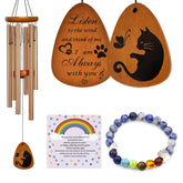 SHOW-YA cat memorial wind chimes 28-inch design for peaceful remembrance outdoors