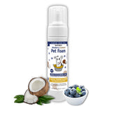 Showseason Blueberry-Coconut Pet Face Foam Cleanser bottle demonstrates no-rinse convenience.