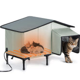 SHU UFANRO heated cat house outdoor front view showing weatherproof shell
