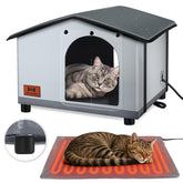 SHU UFANRO outdoor cat house with waterproof roof keeps cats dry and warm