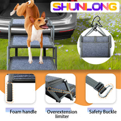 SHUNLONG dog ramp anti-slip carpet provides secure footing.