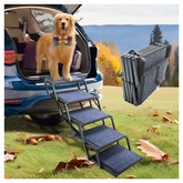 SHUNLONG dog ramp folded compactly for easy transport.
