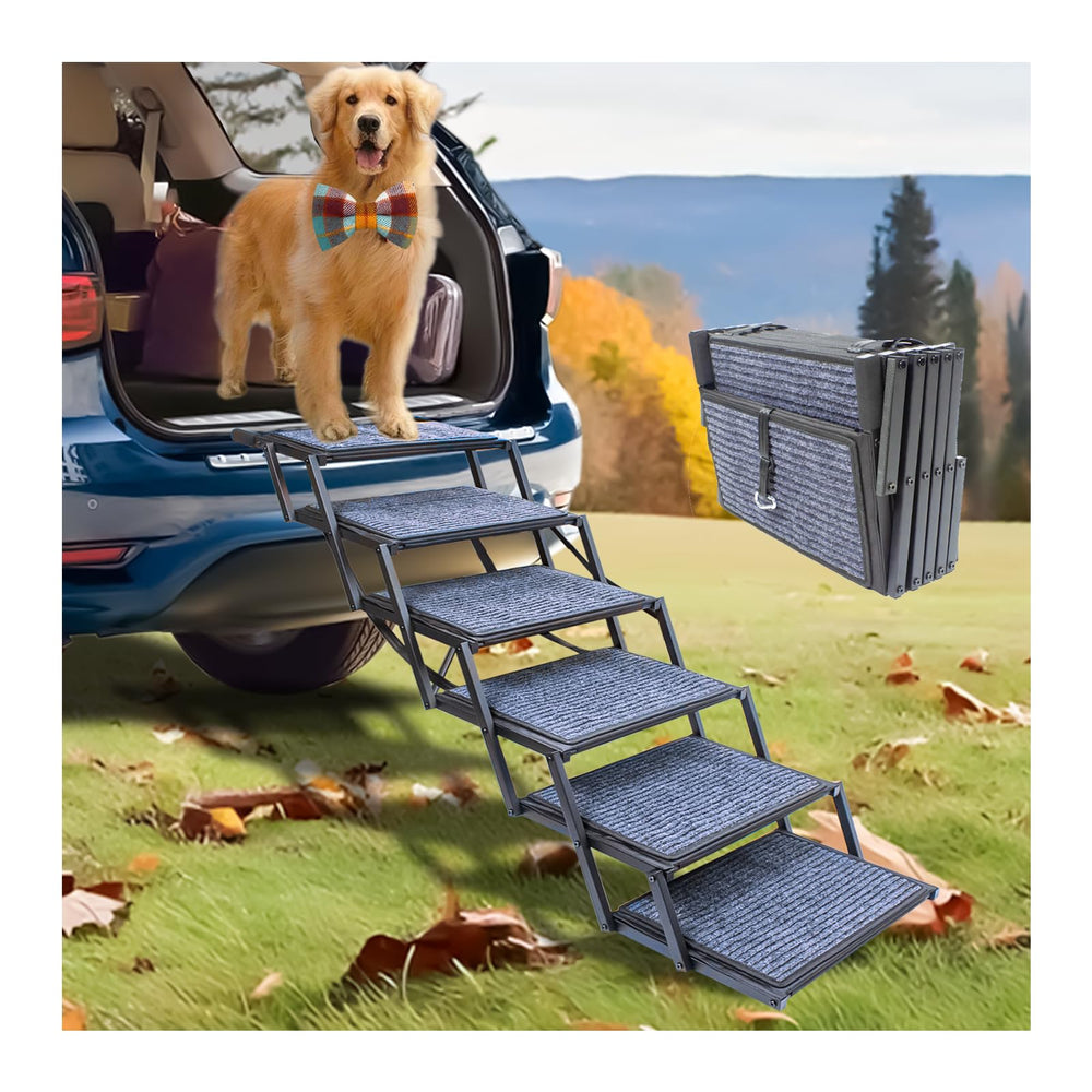 SHUNLONG extra-wide dog ramp car access for easy pet entry and exit.