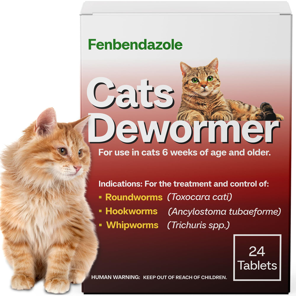 SHUNNIUB dewormer for cats tablets pack shows fenbendazole for worm management.
