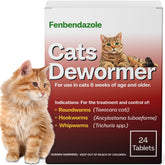 SHUNNIUB dewormer for cats tablets pack shows fenbendazole for worm management.