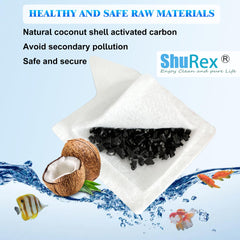 ShuRex XS microfiber and activated carbon layer close-up shows dual-stage filtration.