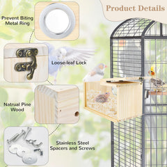ShuRung parrot nesting box side view highlights spacious interior for multiple birds.