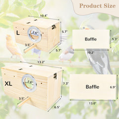 ShuRung parrot nesting box transparent acrylic window enables easy observation of nest.