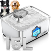 SIBAYS 4Gal dog fountain with water level window for easy refills