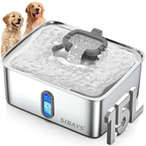 SIBAYS large-dog fountain shows 4gal capacity for multi-pet hydration