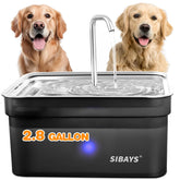 SIBAYS large dog fountain assembly with stainless steel bowl for durability