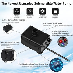 SIBAYS mini submersible pump P03, quiet operation for pets