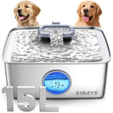 SIBAYS 4Gal fountain with a wide drinking area for multiple pets