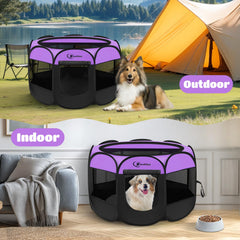 Siedihit 8-panel mesh pet pen highlights sturdy construction.
