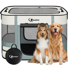 Siedihit dog playpen with durable mesh for clear visibility and safety.