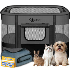 Siedihit dog playpen small dimensions for compact spaces and easy setup.