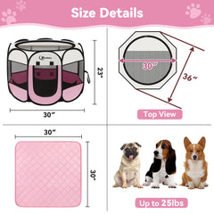Siedihit pink playpen folded in carrying bag for travel.