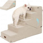 SIEMOUR 5-step stairs beige side view for easy pet access