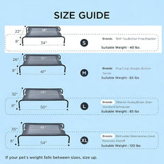 SIEMOUR cooling elevated dog bed side profile shows elevated design for joint comfort.