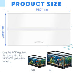 Sieral polycarbonate cover transparent design lets maximum daylight illuminate your aquatic setup.