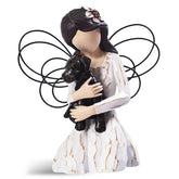 SIGUEJOR dog sympathy angel figurine in black, ideal for shelf or mantle display
