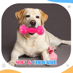 Silipull spiky squeaker ball pink invites playful chewing and gum massage