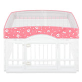 SilTriangle dog playpen mesh top lid fits 36-inch pens with pink finish for safety.