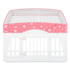 SilTriangle dog playpen mesh top lid fits 36-inch pens with pink finish for safety.