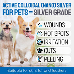 Silver Grade Wound Spray applied on a cat hot spot for irritation relief.