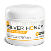 Silver Honey Rapid Ear Care Wipes jar for outer-ear cleansing.
