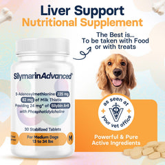 SilymarinAdvanced daily tablet dosing to simplify canine supplement routine.